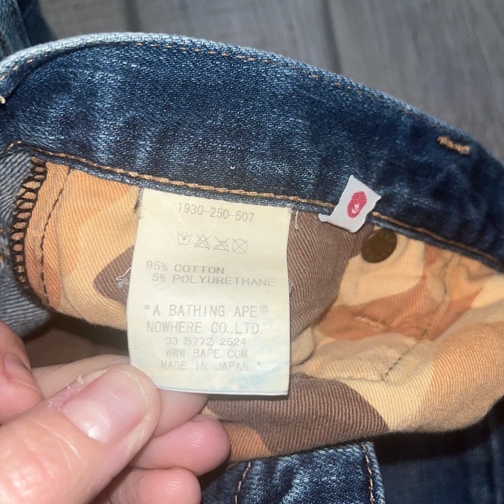 Host pick 💋 Rare! Vintage authentic Japan Bape Jeans A Bathing Ape women’s XS 2 - Picture 8 of 9